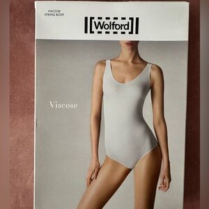 Wolford Viscose String Body 76050 White Bodysuit - Medium